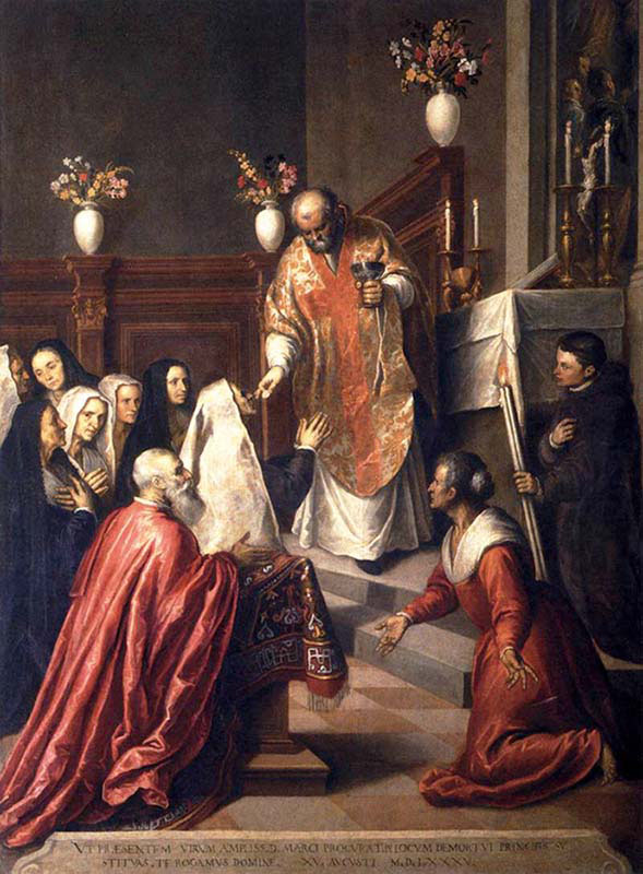 Pasquale Cicogna Hearing Mass Celebrated in the Oratory of the Crociferi